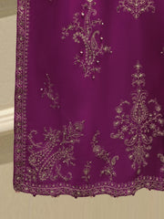 3 Piece- Pure Sheesha Silk Embroidered Suit S114490