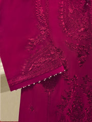 (Unstitched) 3 Piece - Pure Embroidered Cotton Net Suit S114766