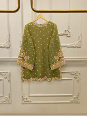 3 Piece - Pure Embroidered Cotton Net Suit S114765