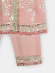 (Kids) 2 Piece -Embroidered Pure Cotton Net Suit KD-102