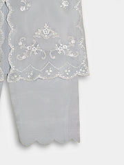 (Kids) 3 Piece -Embroidered Pure Cotton Net Suit KD-076