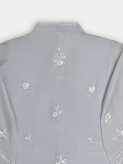 (Kids) 3 Piece -Embroidered Pure Cotton Net Suit KD-076