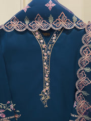 3 Piece - Pure Khaddi Silk Embroidered Suit S115233