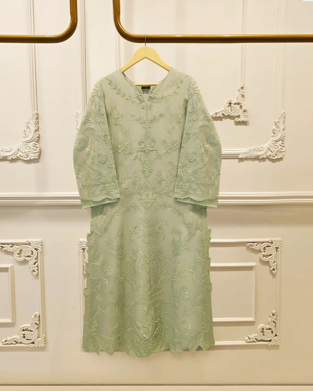 2 Piece - Pure Organza Embroidered Suit S115016