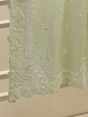 3 Piece- Pure Khaddi Silk Embroidered Suit S111601