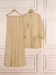 3 Piece - Pure Cotton Net Embroidered Suit S111286