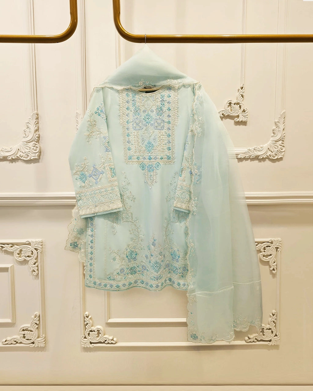 3 Piece - Pure Khaddi Silk Embroidered  Suit S115124