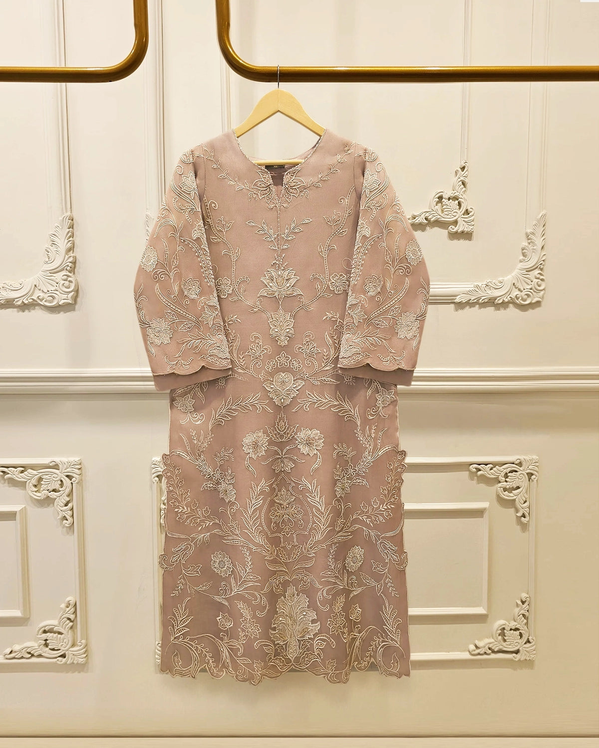 2 Piece - Pure Organza Embroidered Suit S114939 Main image