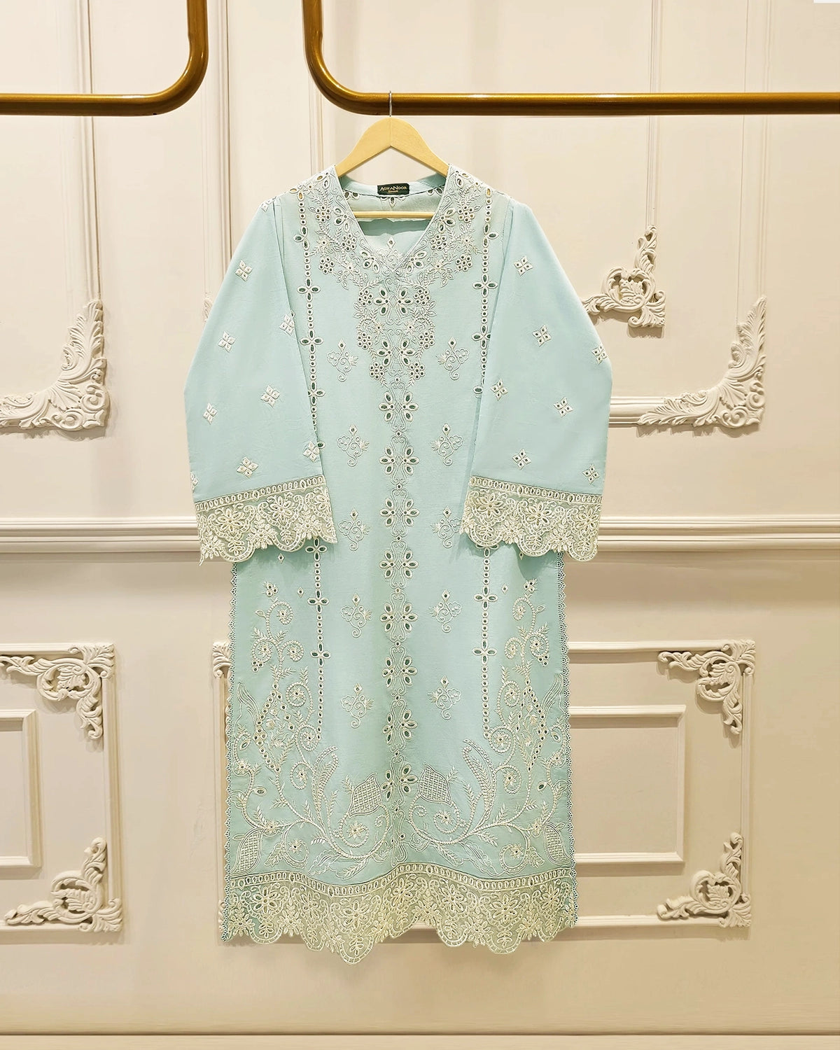 2 Piece - Embroidered Cambric Suit S115148 Main image