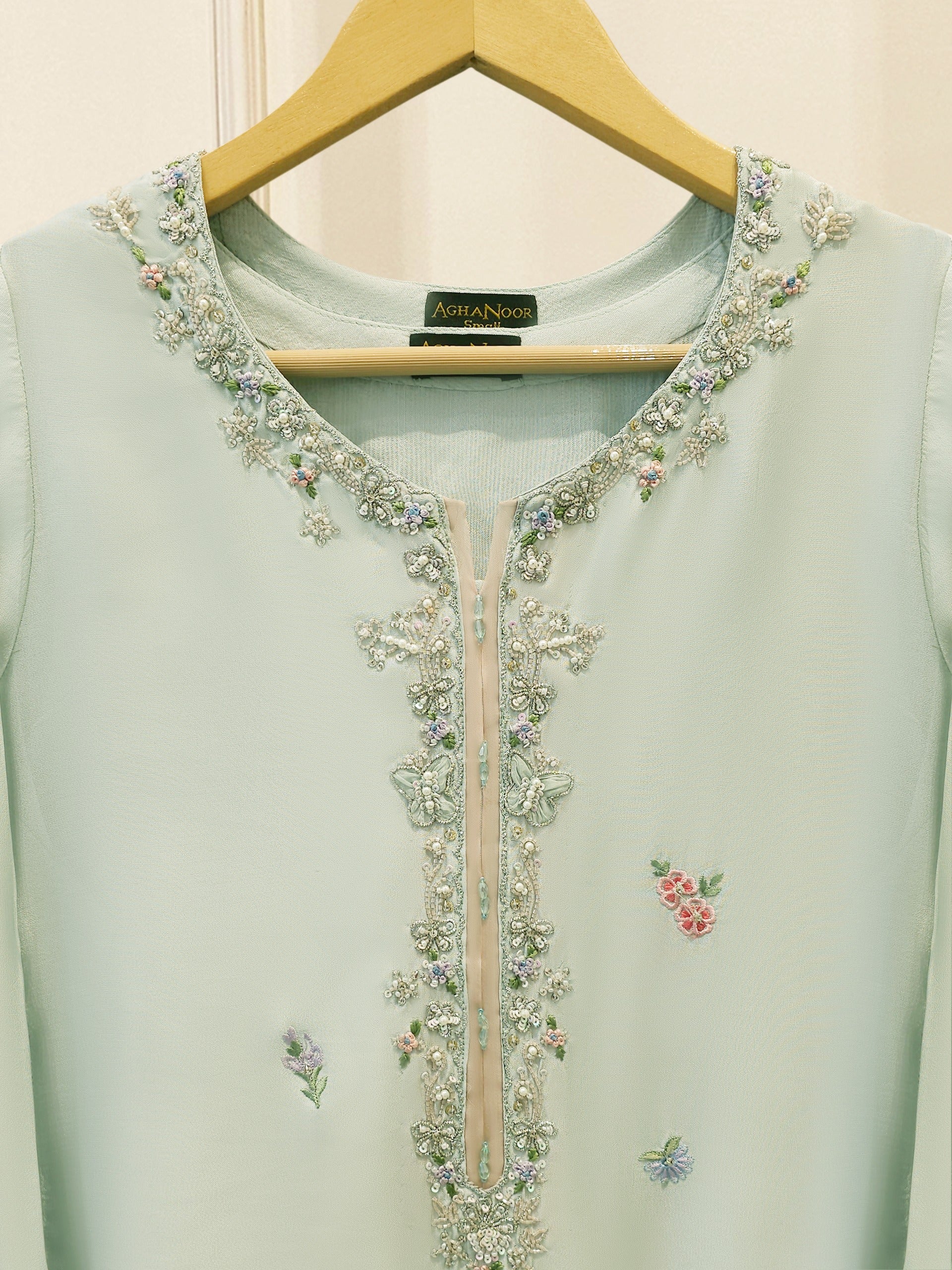 2 Piece- Pure  Sheesha Silk Embroidered Suit S115758 Secondary image