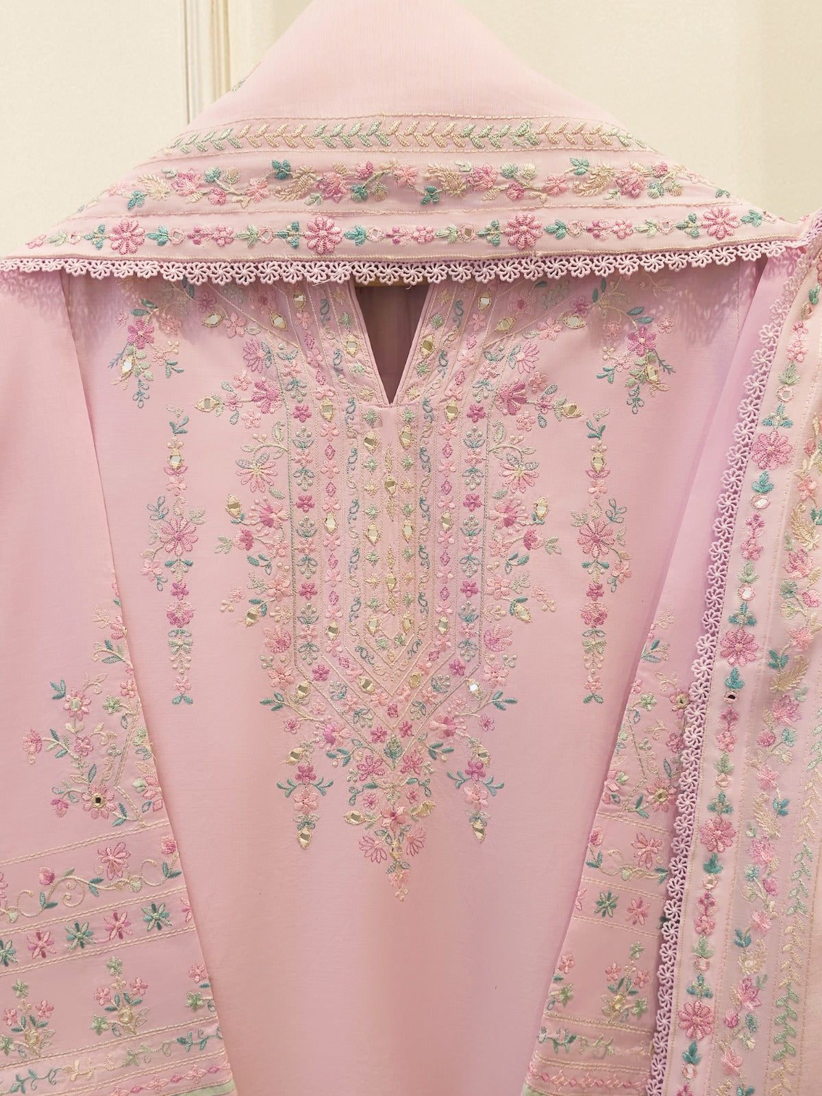 2 Piece - Embroidered Cambric Suit  S115734 Secondary image
