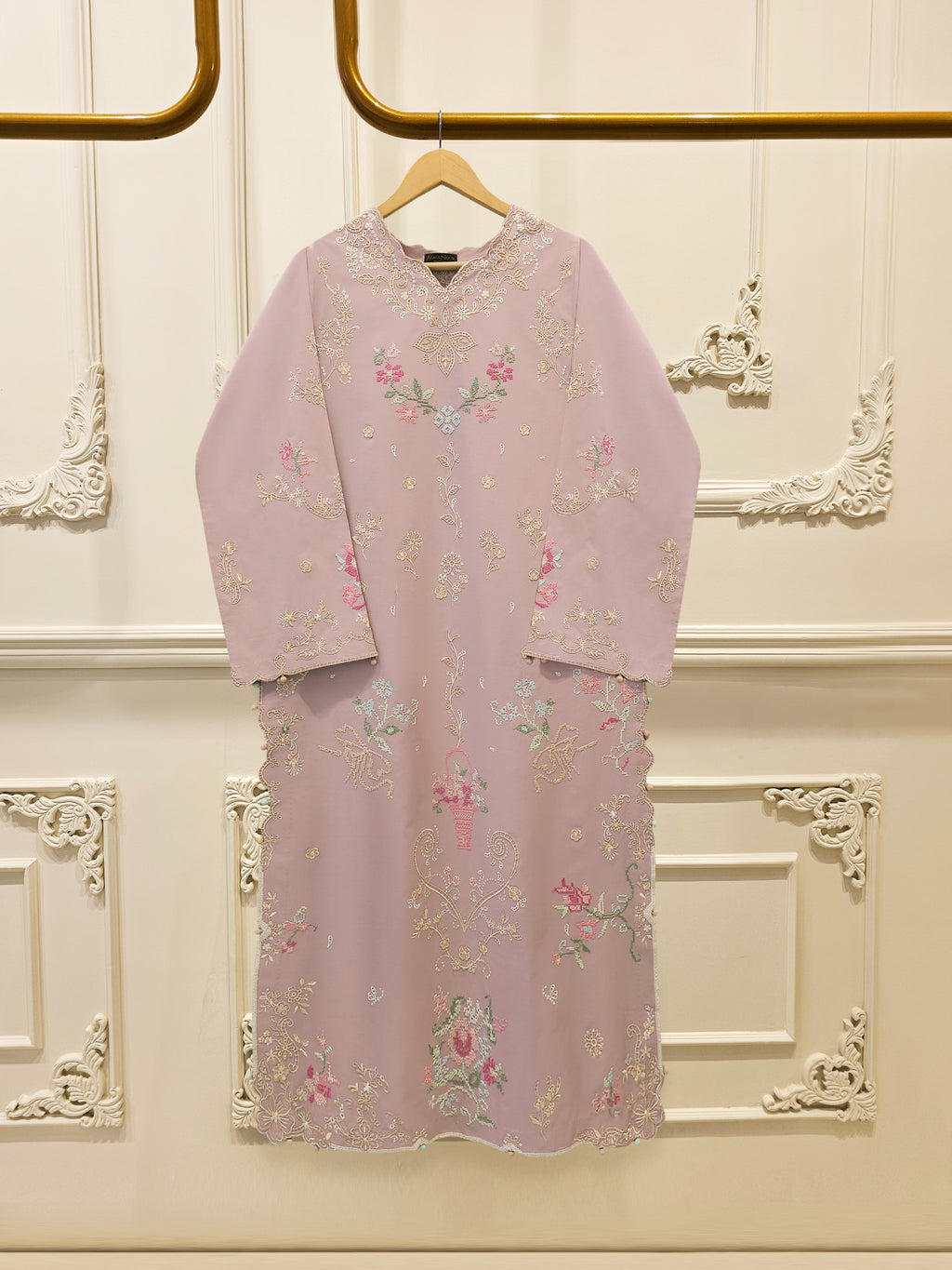 2 Piece - Embroidered Cambric Suit S115743
