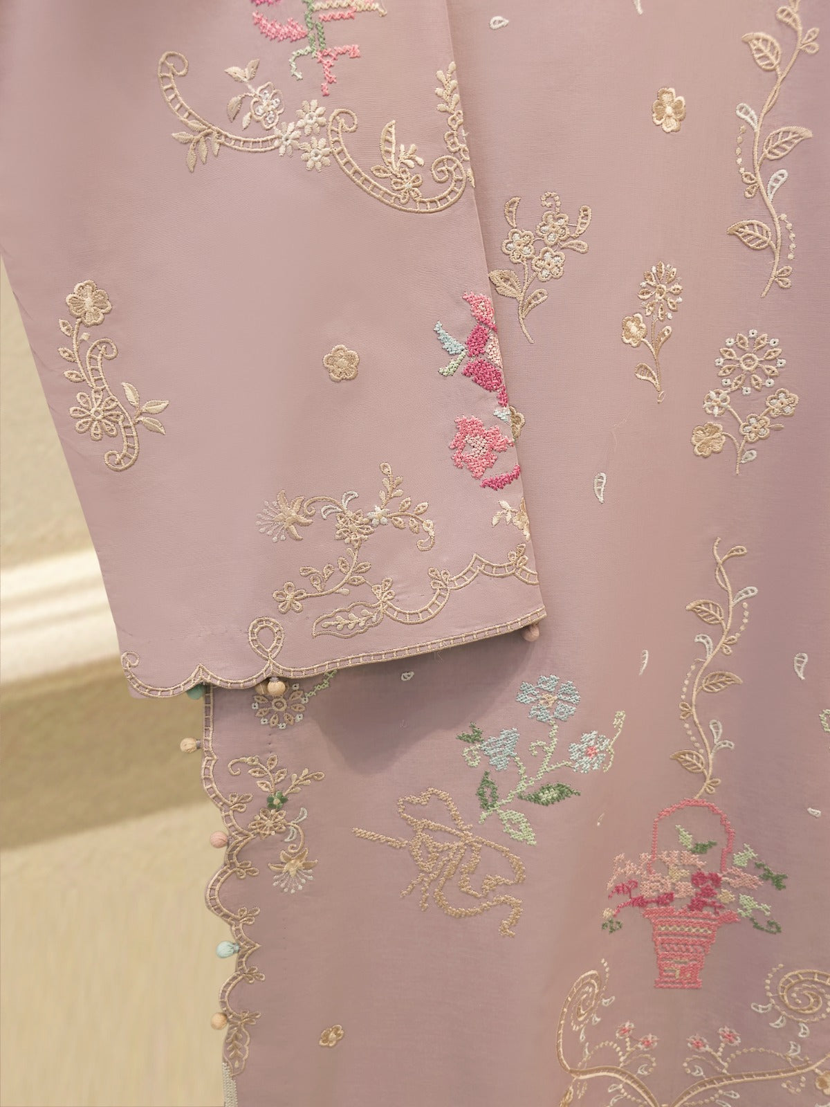 2 Piece - Embroidered Cambric Suit S115743