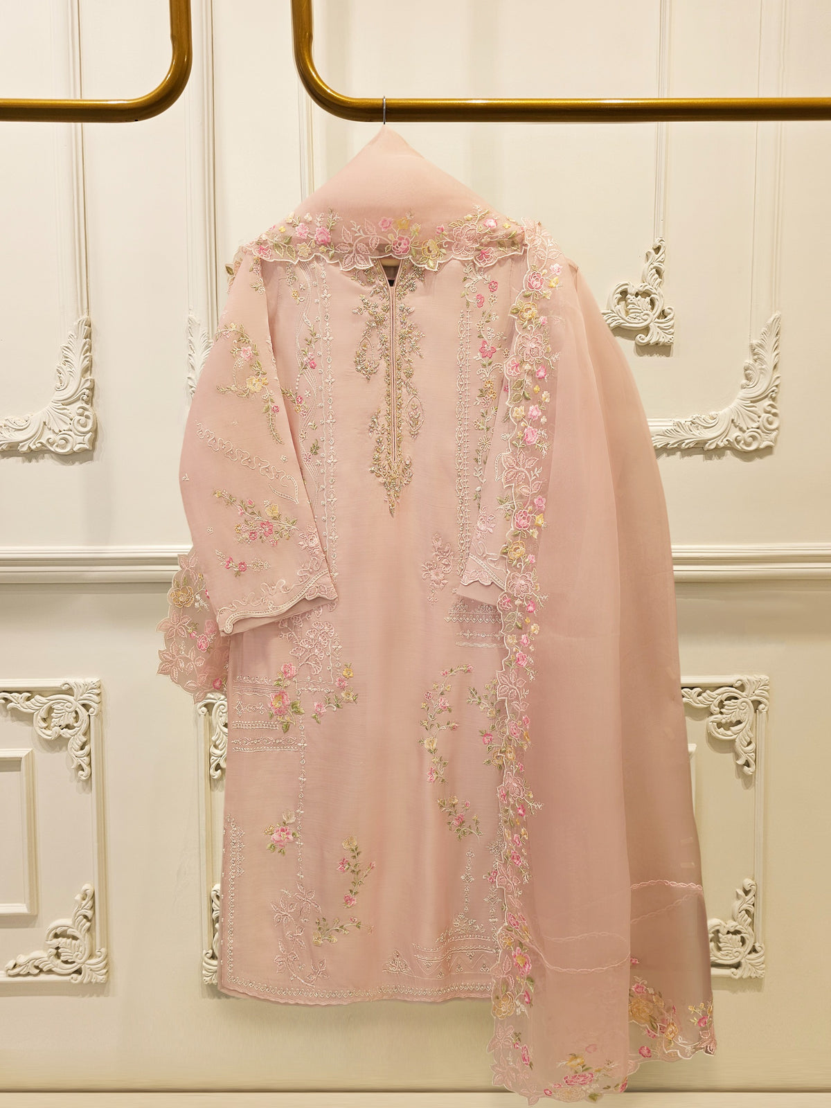 3 Piece - Pure Khaddi Silk Embroidered  Suit S115737 Main image