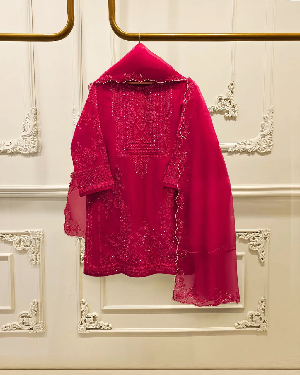 3 Piece - Pure Khaddi Silk Embroidered  Suit S115156