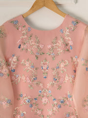3 Piece - Pure Organza Embroidered Suit S111273