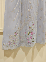 3 Piece - Pure Cotton Net Embroidered Suit S111357