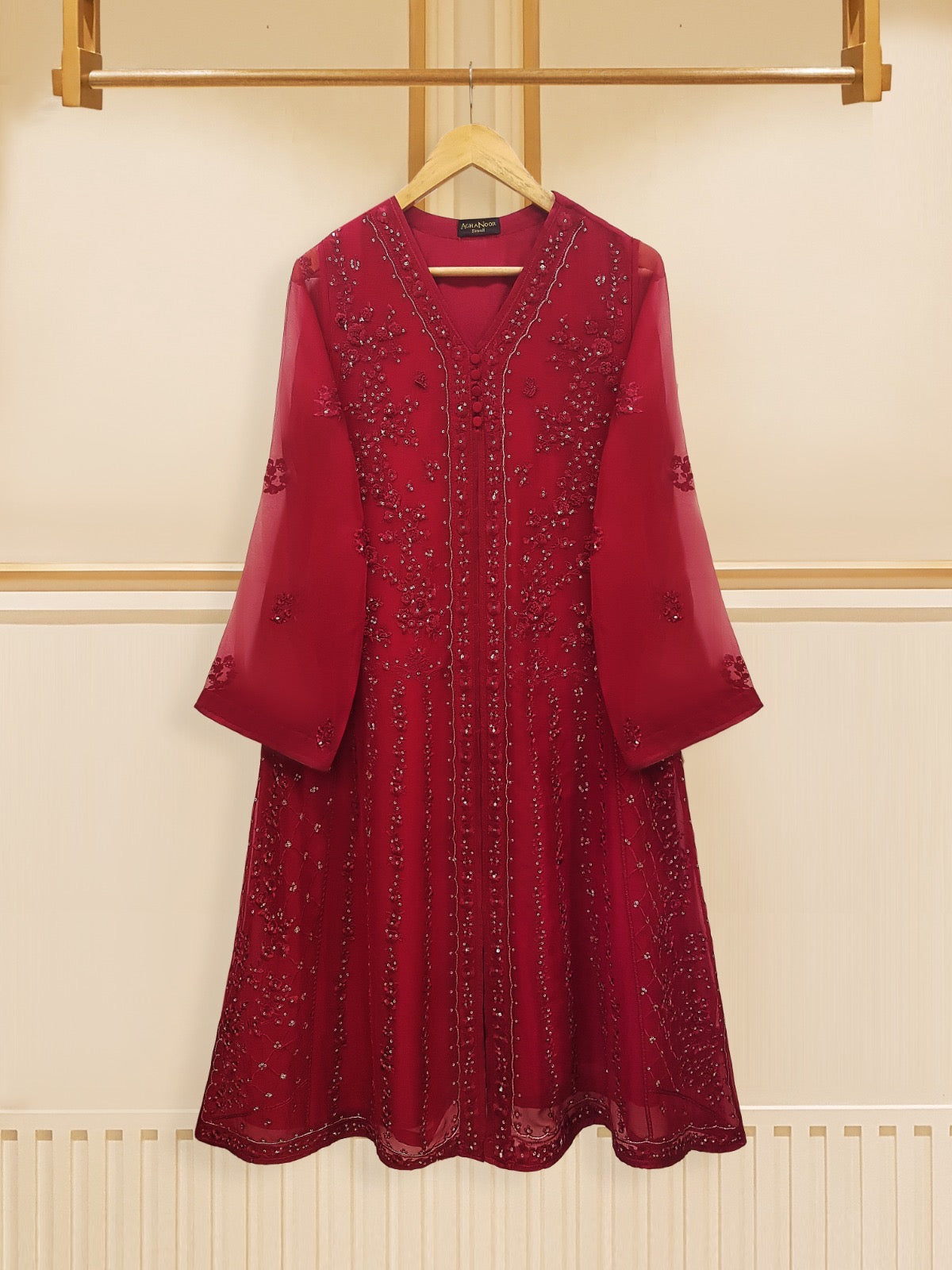 2 Piece - Embroidered Chiffon Suit S108735