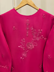3 Piece - Pure Organza Embroidered Suit S111656
