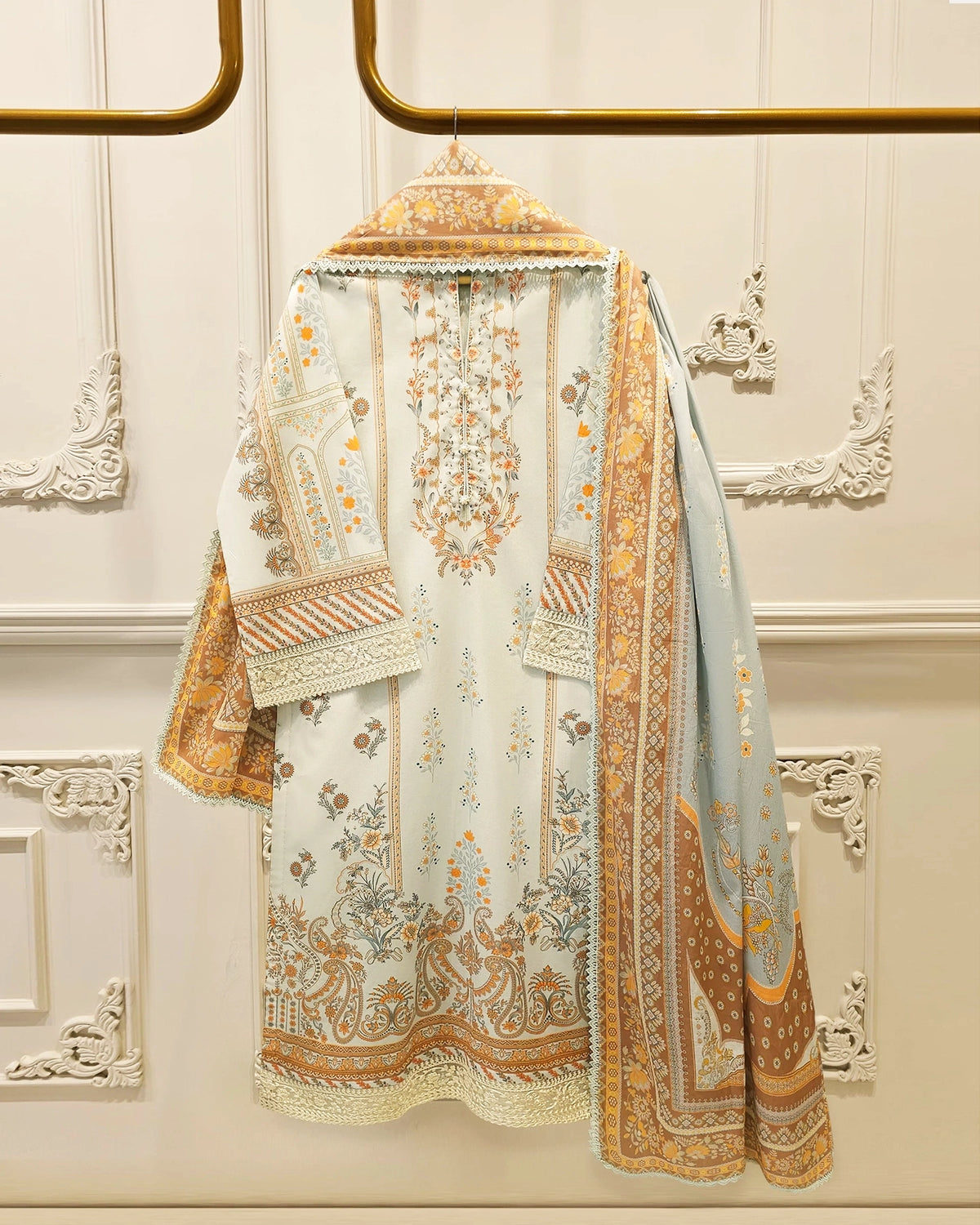 2 Piece Digital Printed Cambric Suit S115243