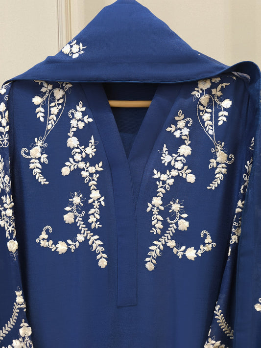 3 Piece - Pure Embroidered Cotton Net Suit S112025