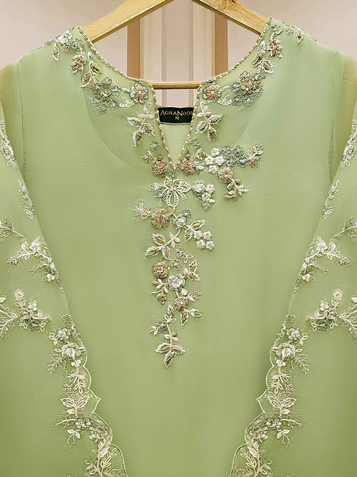 3 Piece - Pure Organza Embroidered Suit S110098