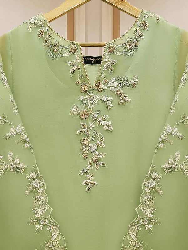 3 Piece - Pure Organza Embroidered Suit S110098