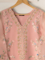 3 Piece - Pure Organza Embroidered Suit S111273