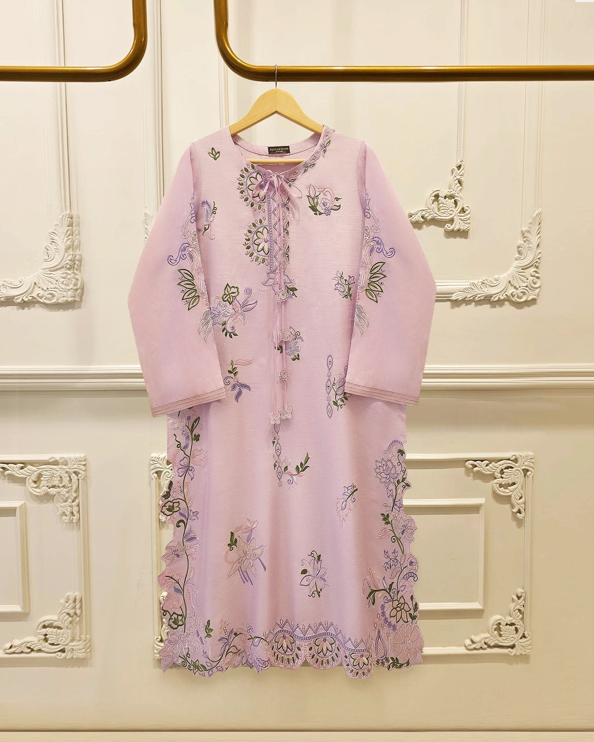 2 Piece- Pure Korean Silk Embroidered Suit S115311 Main image