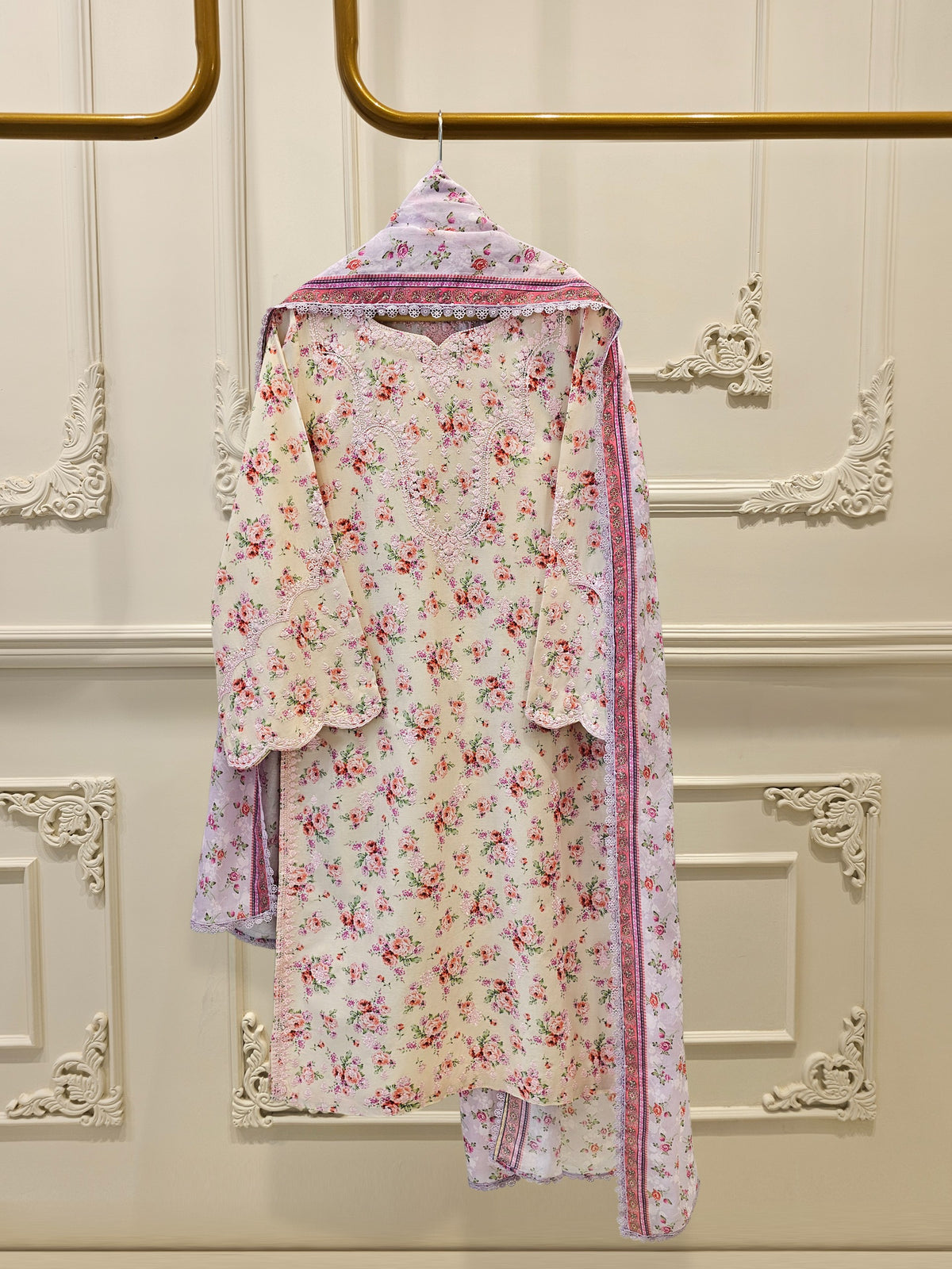 2 Piece - Digital Printed Embroidered Lawn Suit S111602