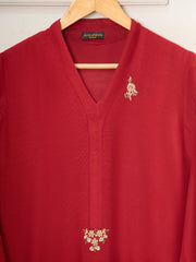 3 Piece - Pure Cotton Net Embroidered Suit S111325