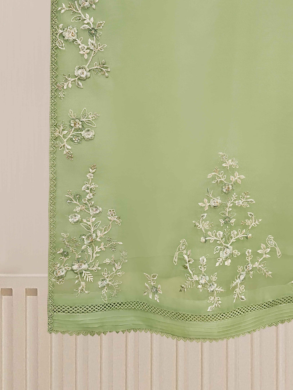 3 Piece - Pure Organza Embroidered Suit S110098