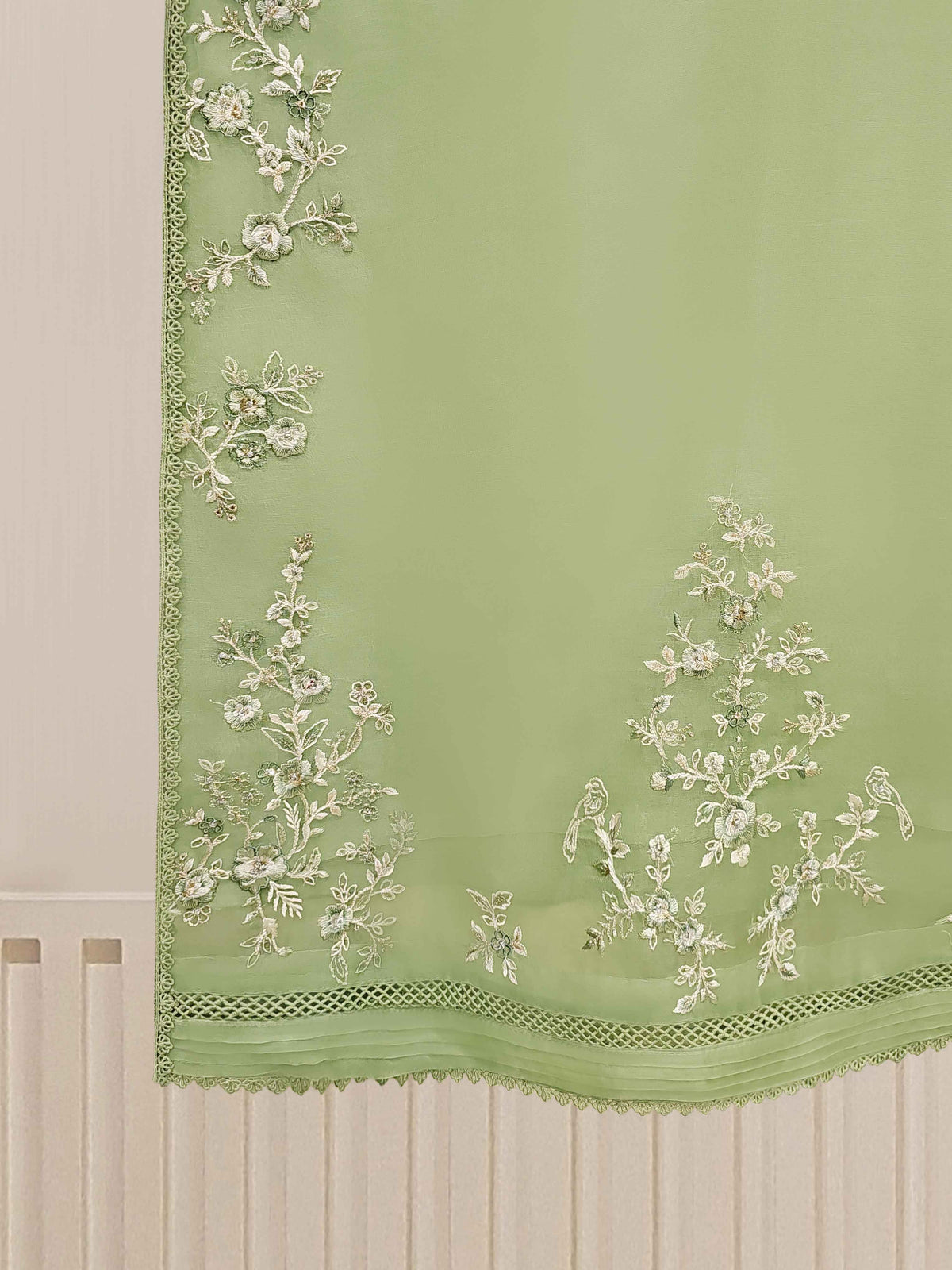 3 Piece - Pure Organza Embroidered Suit S110098