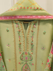 3 Piece- 100% Pure Raw Silk Embroidered Suit S111983