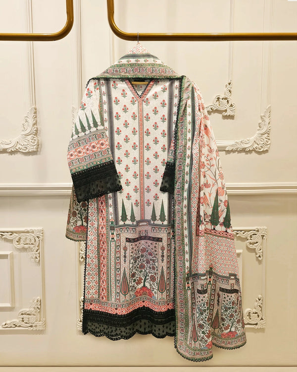 2 Piece Digital Printed Cambric Suit S115339