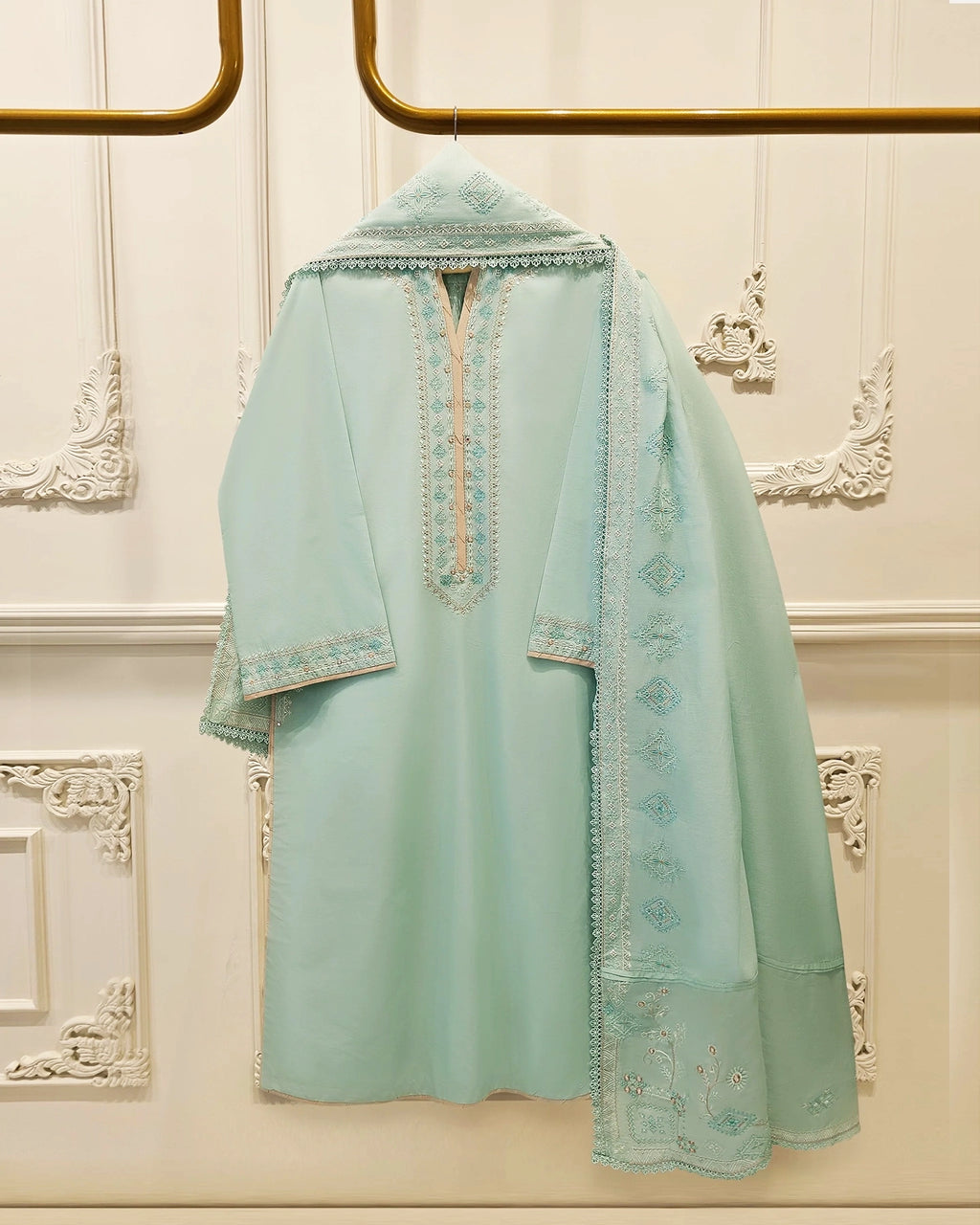 2 Piece - Embroidered Cambric Suit S115334