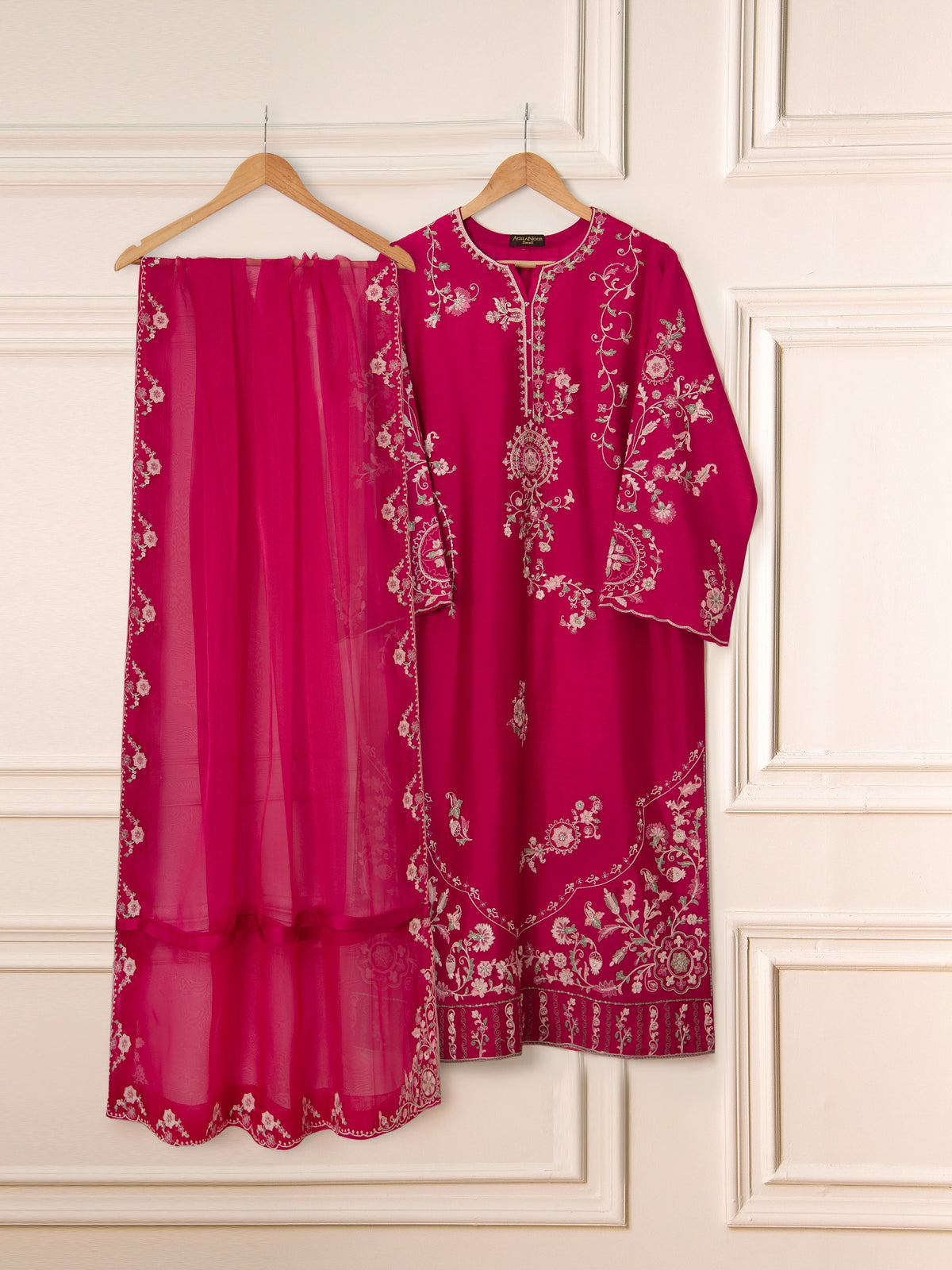3 Piece- Pure Khaddi Silk Embroidered Suit S111559