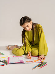 (Kids) 2 Piece - Embroidered Cambric Suit FKD-016