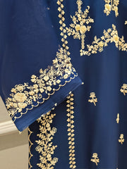 3 Piece - Pure Chiffon Embroidered Suit S111649