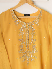 3 Piece- Pure Cotton Net Embroidered Suit S110742