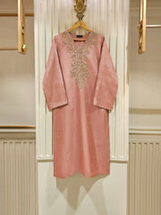 2 Piece- Pure Korean Silk Embroidered Suit S111349