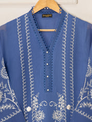 3 Piece - Pure Cotton Net Embroidered Suit S111530