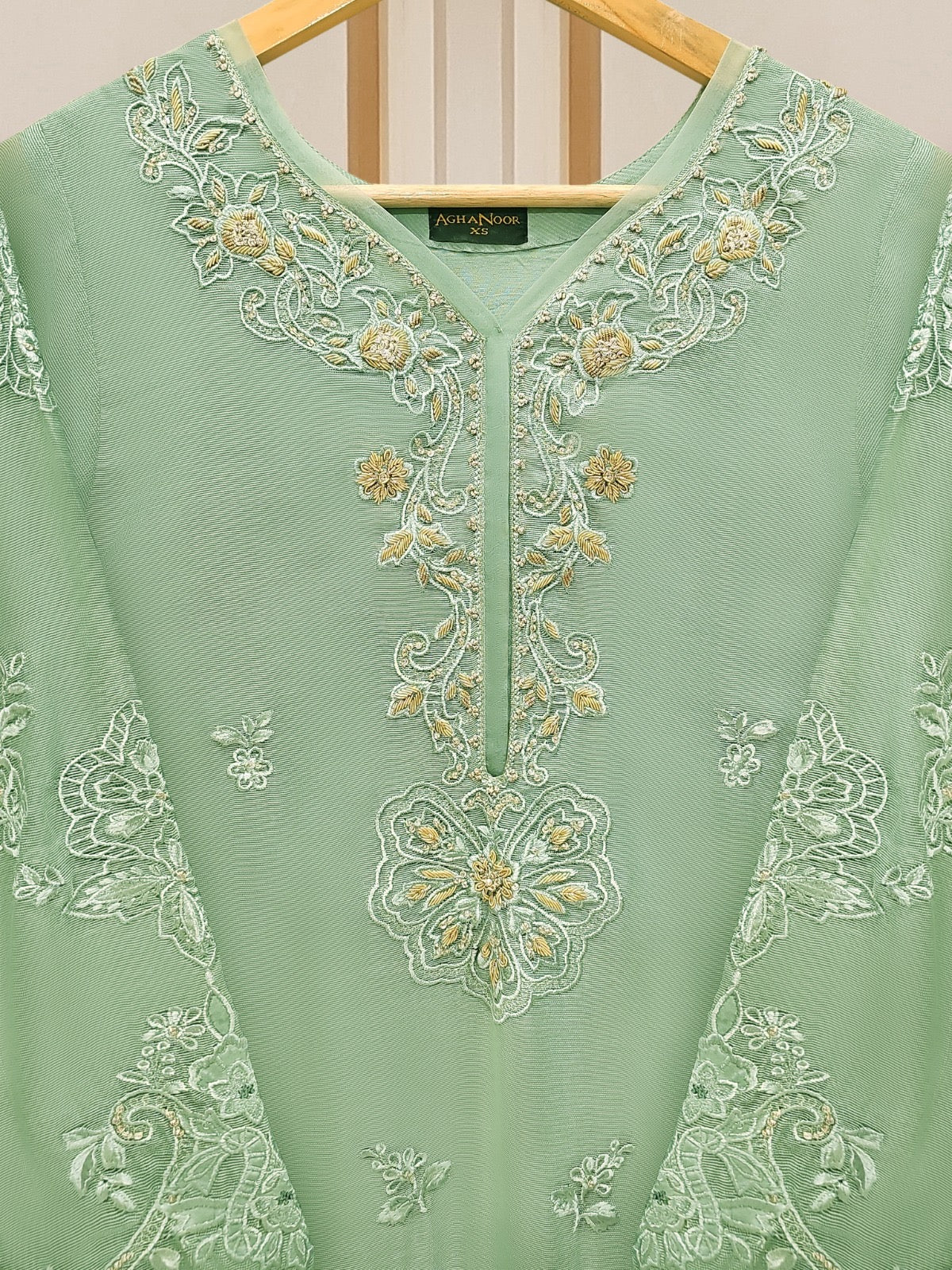 (PR) -3 Piece - Pure Cotton Net Embroidered Suit S109783