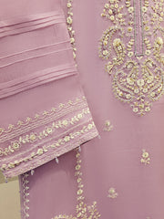 3 Piece - Pure Organza Embroidered Suit S111626