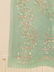 3 Piece - Pure Organza Embroidered Suit S109167