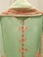 3 Piece - Pure Embroidered Cotton Net Suit S112720