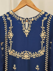 3 Piece - Pure Chiffon Embroidered Suit S111649