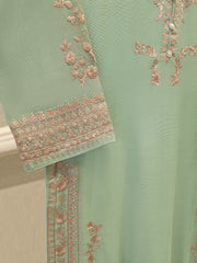 2 Piece - Pure Embroidered Cotton Net Suit S111876
