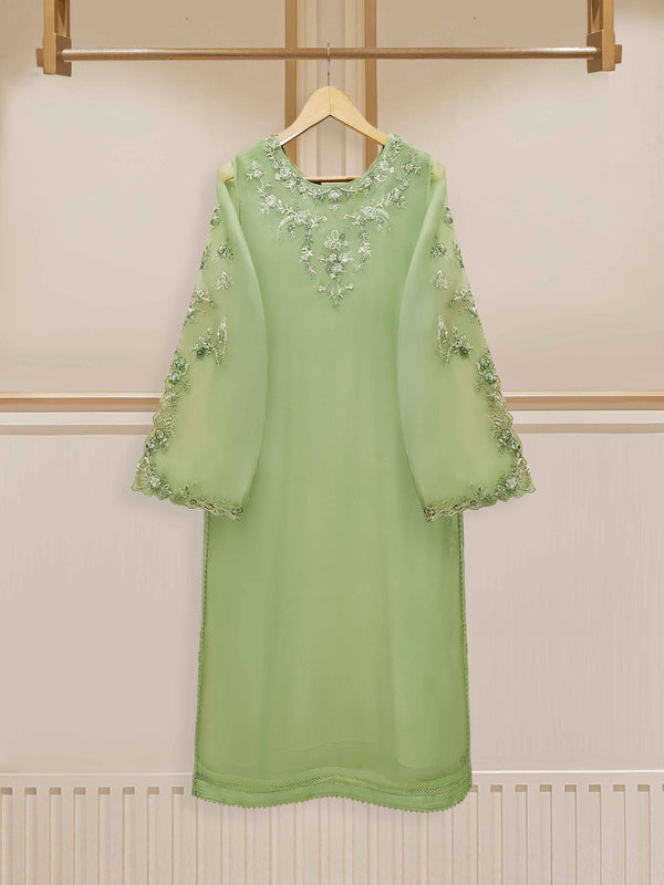 3 Piece - Pure Organza Embroidered Suit S110098