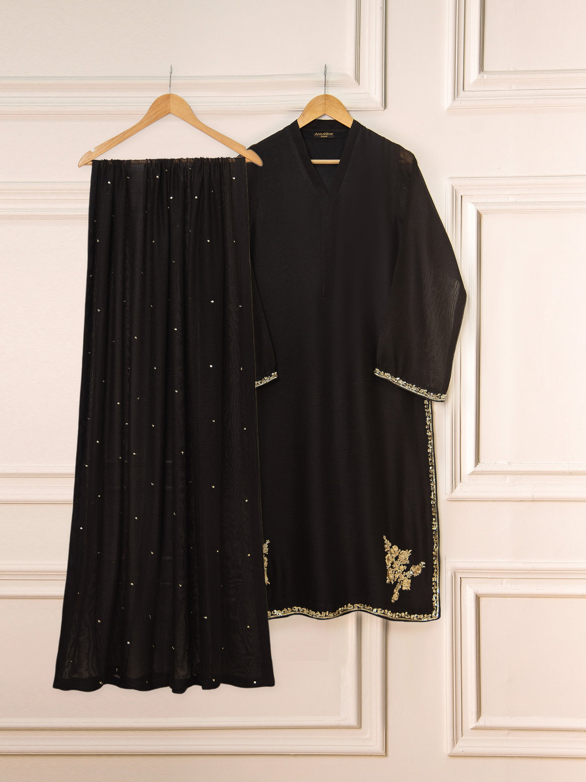 3 Piece - Pure Cotton Net Embroidered Suit S111527